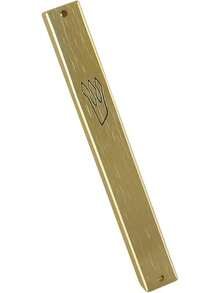 Peer Hastam Design Funda de mezuzá de aluminio, dorada, 5.0 pulgadas (para tamaño de rollo de 4.0 pulgadas) - Dorado - Ver 2