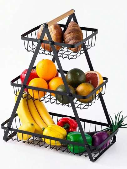 Plato de fruta creativo nórdico para sala de estar, estante de almacenamiento de aperitivos de hierro para verduras, cesta de fruta de múltiples capas para el hogar