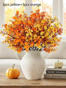 10/6PCS Artificial Autumn Baby's Breath Flower Bouquets. Modern-Style Artificial Flower Bundles Suitable For Autumn Home Decor, Fake Plants, Fall Decorations, Room Decor, Desk Decor, Bedroom Decor, Garden Decor, And Indoor Decoration Items.
