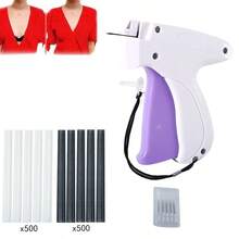 Quick Clothing Label Fastener Gun Set - Mini Pin Style Label Gun, Suitable For Sewing, Quilting, Garment Repair And Holiday Gift Wrapping - Includes 1 Label Gun, 6 Steel Pins, 500 White Plastic Pins And 500 Black Plastic Pins - For DIY, Shops And Home Use