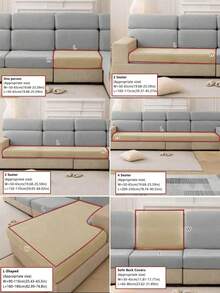 1/2/3/4 buah Sarung Bantal Sofa Sutra Susu, Elastisitas Tinggi, Tahan Debu, Perlindungan UV, Anti Gores, Cocok Untuk Ruang Tamu, Kamar Tidur, Hotel Dan Dekorasi Rumah Lainnya - Krem - View 5