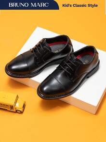 Boy's Oxford  Formal Black Shoes Timeless Style For Young Gents  Fall Back-To-School (Toddler/Little Kid/Big Kid) - 黑色 - 查看 1