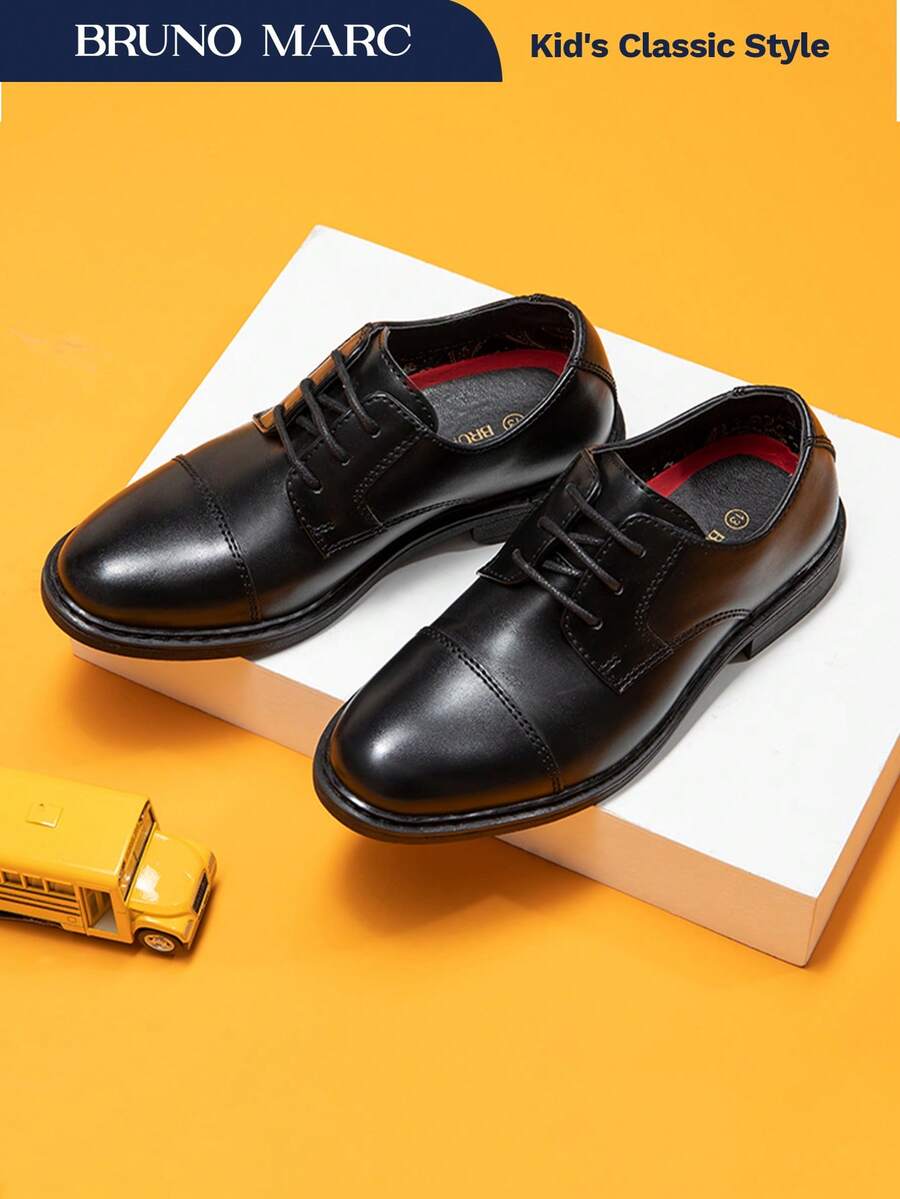 Boy's Oxford  Formal Black Shoes Timeless Style For Young Gents  Fall Back-To-School (Toddler/Little Kid/Big Kid) - 黑色 - 查看 1