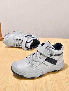 新款儿童运动鞋，男童休闲靴，时尚童鞋 - 灰色 - 查看 3