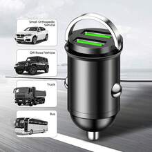 200W(Max) Mini USB Pull Ring Car Charger Fast Charging Dual USB Ports Phone Charger Compatible With Iphone Cigarette Socket Lighter Quick Charger 3.0 In Car - Multicolor - View 8
