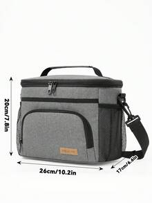 1pc Large Capacity 9L Insulated Lunch Bag, Polyester Fiber Waterproof Leakproof Soft Material Adult Lunch Portable Cooler Box With Zipper, Adjustable Shoulder Strap For Office And Picnic, Multicolor Reusable Lunch Box For Office, Work, School, Picnic, Beach, Leakproof Freezable Cooler Bag With Handle