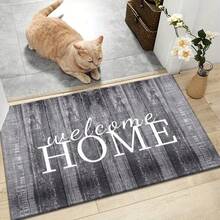 1pc Welcome Home Printed Rectangular Outdoor Doormat, Made Of Polyester, Non-Slip Entrance Mat For Indoor/Outdoor Use, Suitable For Living Room, Bedroom, Kitchen, Bathroom, Patio, Home Decor, Outdoor Decoration. - 樣式1 - 查看 4
