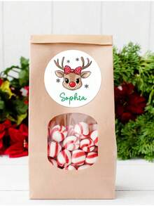 1~120 etiquetas personalizadas - Pegatinas personalizables, etiquetas con nombre de reno navideño, etiquetas de regalo para niños, etiquetas de regalo, hoja de pegatinas navideñas, etiquetas de regalo personalizadas para niño y niña, ideal para cumpleaños, Acción de Gracias, regalos de Navidad, recuerdos de fiesta para Navidad y Halloween, envoltura de regalos, diseño elegante