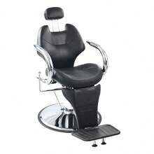 Sillon Barber Silla Barberia Estetica Hidraulico Reclinable Color Negro Forma De La Base Redonda - Negro - Ver 5