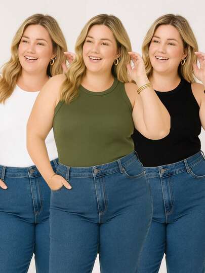 Kit 3 blusas regata gringa americana blogueira verão plus size estilosa fim de ano natal
