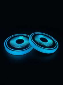 2 chiếc đèn LED chiếu sáng cho ô tô, Thảm lót cốc chống trượt thay đổi 7 màu USB có thể sạc lại, đèn khí quyển - trắng - Xem 12