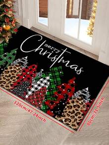1pc Christmas Rug, Christmas Element Carpet, Anti-Slip Festival Door Mat, Soft, Comfortable, Easy To Clean, Home Decor Suitable For Bedrooms, Living Rooms, Dining Rooms, Bathroom Entrances, Laundry Rooms - Multicolor - View 7
