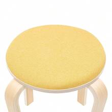 8-Piece Solid Wood Round Stools - Stackable Padded Seating With Soft Surface - Space Saving Nesting Design For Home & Events - Natural Finish Wooden Stools With Comfort Cushion - Set Of 8 Circular Stools For Flexible Seating - 黃色,褐色,咖哩色,綠色,紫色,紅色,藍色,橘色 - 查看 4
