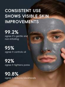 1 Pc Clean Pores LAIKOU Men Dead Sea Mud Mask ,100g Oil Control Men'S Facial Mask Improve Muscles Cleansing Mud Mask Gift For Father, Father's Day Self Care Gifts For Men