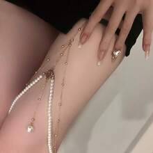 Simple Multi-Layer Pearl Chain Leg Chain Women's Ins Creative Personality Long Body Chain Jewelry