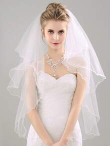 1pc Bridal Veil Comb Hairpin, Luxury Lace Edge Veil, Cathedral Wedding Veil, Wedding Accessory, Wedding Gift