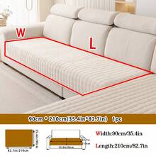 1pc Thick Warm Solid Color Milk Velvet Sofa Cushion, Style Pet-Friendly Anti-Dirty Anti-Slip Sofa Cover, Autumn/Winter Anti-Scratch Sofa Protector Suitable For L-Shaped Combination Sofa And 1/2/3/4 Seat Sofa (Single Piece Sold) - Beige - View 12