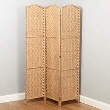 Solid Weave Hand Made Wicker Room Divider - Choice Of Size And Colour - Natural - View 4