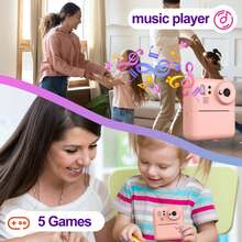 Kids Camera Instant Print, Selfie Digital Camera With 1080P Videos,Toddler Portable Travel Camera Toy For 3-9 Year Old Boys Girls(Included 32GB Card),Birthday Gifts For Kids Age 3-12