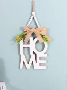1pc Wooden Decorative Hanging Sign, "HOME" Plaque Decor, Rustic Style, Warm Holiday Gift, Suitable For Home Decor, Housewarming, Wedding Decoration, Room And Holiday, Farmhouse Wall Hanging - Multicolor - View 3