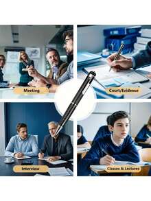 专业降噪数码录音笔，一键录音，内置语音控制，便携式设计，电池续航时间长，录音容量大，适用于学生、教师、记者和播客主播，支持 USB-C/Lightning 接口（不含存储卡）