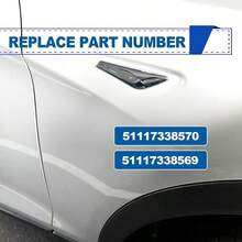 lateral frontal - Acabado chapado en cromo compatible con X3 F25 X4 F26 2013 - 2017 Reemplazar 51117338570 51117338569 Guardabarros lateral derecho izquierdo chapado en cromo 2 piezas - plateado - Ver 7