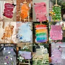 1pc Unfinished Transparent Acrylic Blank Wedding Sign Board - Suitable For All Seasons, DIY Crafts And Decorations, House Number Plates And Labels, Home Decor, Holiday Gifts. Can Be Used For Painting, Architectural Models And Dyeing, Party Signage. Transparent Acrylic Board For Wedding Birthday Party Directions (Stand Not Included)