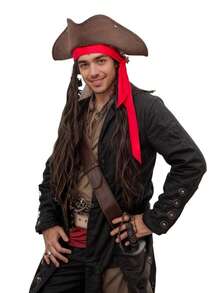 1pc/2pcs Vintage Pirate Hat, Triangular Pirate Hat, Suitable For Decorating Various Parties, Top Hat, Movie Costume Hat, Clown Hat, Irish Dance Costume, Etc. - Black - View 4