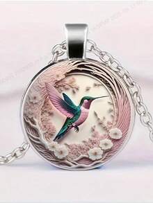 Collar con colgante de colibrí con piedras preciosas, pequeño animal lindo, moda de aleación con vidrio incrustado, collar de moda para mujer, joyería