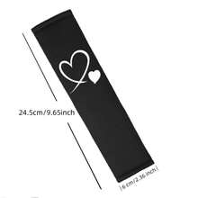 2pcs Heart-Shaped Car Seat Belt Shoulder Pads - Soft Breathable Fabric, Anti-Chafe Cushion Pads For Front Seat Belts, Compatible With Most Vehicles - Car Interior Accessories (2pcs), Vehicle Safety Accessory, Sleek Embroidery Design, Comfortable Padding, Daily Commuters,Suitable For Valentine's Day Gift, Interior Car Accessories