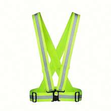 1 件高能见度反光安全背心，适用于跑步和夜间骑行 - 可调节肩带，时尚摩托车设计，带反光臂带 - 弱光条件下，增强能见度，黑色，夜间骑行装备，时尚设计，耐用结构 - 黑色 - 查看 7