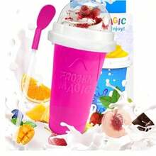 Tasse à Slushie, Tasse à Slushie Magique DIY, Tasse à Slushie Portable pour Jus, Lait et Crème Glacée, Double Couche de Silice avec Couvercle et Paille pour Enfants, Amis, Famille (Disponible en 4 Couleurs)