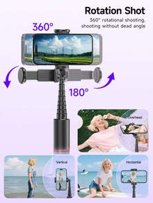 AXNEN Giá đỡ điện thoại xoay đa góc, gậy selfie cầm tay có đèn chiếu sáng và điều khiển từ xa Bluetooth không dây, chân đế điều chỉnh được cho điện thoại thông minh Android/IOS, quay vlog, ổn định video du lịch. - Nhiều màu - Xem 7