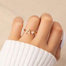 Letter Rings For Women - Lightweight Comfort Piece.Timeless Appeal Adornment.Versatile Daily Accessory.Luxe-Finish Adornment. - Alphabet Ring-s - View 1