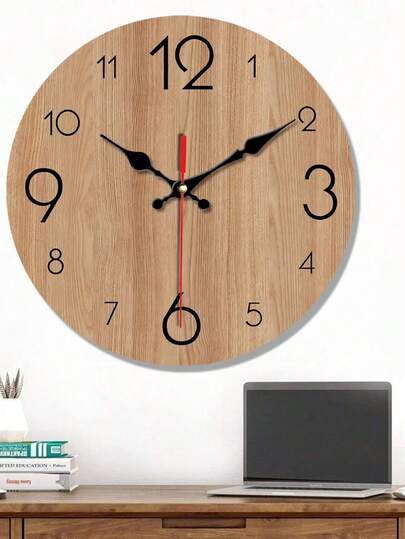 Pc 10 Inch/12 Inch Silent Quartz Wood Wand Klok No Ticking, Ideal Living Room, Bedroom, Kitchen, Office Artistic Home Bedroom Timepiece Room view 5