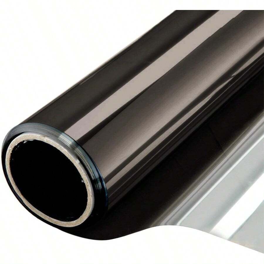 Window Film One Way Mirror Film Daytime Privacy Static NonAdhesive Decorative Heat Control Anti UV Window Tint For Home And Office Black Silver 6 Mil 17.7 Inch X 6.5 Feet