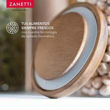 Set 3 Recipientes Plástico Reutilizable con Tapa Madera Acacia - 1 Litro, Ligero y Ideal para Preparar Comidas - Transparente - Ver 6