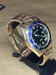 Original Waterproof Men's And Women's Watch, Gold Stainless Steel Watch - 黑金色 - 查看 2
