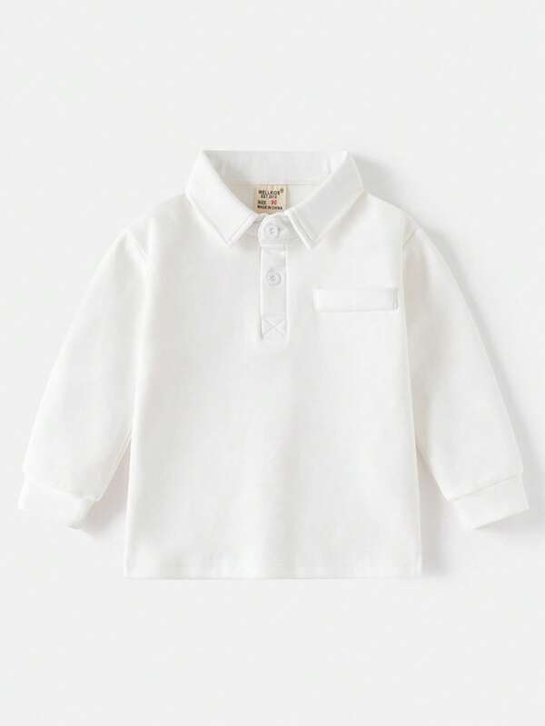 Young Boy Polo Collar Long Sleeve T-Shirt, New Autumn Collection