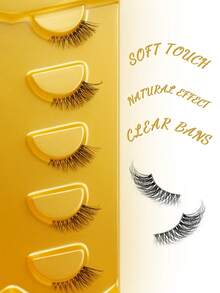 5-20 pares de pestañas naturales para gatos, mechones de pestañas naturales, mechones de pestañas resistentes al agua, pestañas de aspecto natural, pestañas naturales, pestañas de ojo de gato, suministros para extensiones de pestañas., pestañas traseras, pestañas de cuerno 3 / 4 pestañas se pueden reutilizar. - Negro - Ver 6