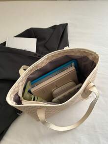 حقيبة تسوق قابلة للطي ذات نمط هندسي أنيق وسعة كبيرة، تشمل محفظة صغيرة، مناسبة للفتيات والنساء للتسوق والتنقل والسفر في العطلات، حقيبة نسائية بطراز العملة القديمة، حقيبة مدرسية