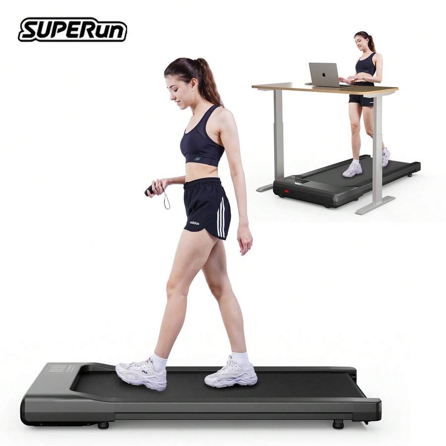 Walking Pad Treadmill, Under Desk Treadmill For Home Office, Small Portable Pink Walking Treadmill 250Lbs Capacity, 2 In 1 Small Space Desk Treadmill With APP, Remote Control - Xem 1