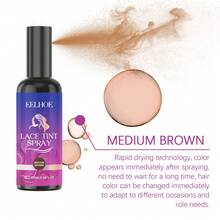 EELHOE Lace Tint Spray For Wigs Waterproof Lace Tint Melting Mousse Spray Brown Lace Wig Invisible Glue Hair And Wig Styling Hair Care - 100ml - 查看 8