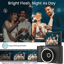 W&O 5K Digital Camera For Photography Autofocus, 2025 Newest 64MP Vlogging Camera With 32G TF Card, 1 Battery, 3 Inch 180° Flip Screen, Compact Travel Camera For Teenagers With 16x Zoom, Anti-Shake, Great Gift For Beginners - trắng - Xem 5