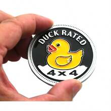 - Emblema de coche con clasificacin de pato, 4x 4 pulgadas, calcomana de metal 3D, chapado en cromo, compatible con vehculos, camiones, SUV, RV - Cromo con clasificación de pato - Ver 5