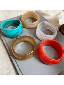 1 pieza Brazalete asimétrico de acrílico para mujer - Diseño minimalista de moda, adecuado para uso diario y fiestas, joyería multifuncional para todas las estaciones, estilo bohemio