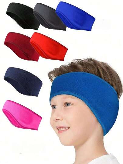 Children's Winter Warm Ear Muffs Headband, Stretchable & Elastic Headband Earmuffs, Soft & Comfortable Lightweight Single-Layer Fleece, Suitable For 3-12Y Kids, Outdoor Sports Like Running, Cycling, Hiking, Skiing In Autumn/Winter