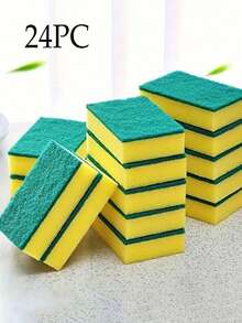 24片/12片/10片/6片/1片装厨房清洁海绵，耐刮擦洗碗海绵，适用于酒店/餐厅/商业用途，厨房清洁海绵，洗碗布，清洁抹布，耐刮擦洗碗海绵，厨房清洁海绵