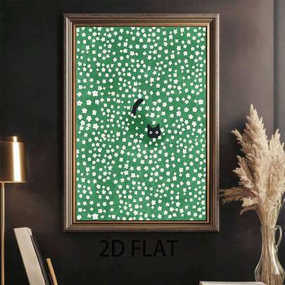 1PC Cute Cartoon Style Oil Painting, Canvas Painting, Wall Art Decoration, Modern Realistic Art Style, Blooming White Flowers, Printed Poster Pictures, Room Decoration, Corridor, Study, Bedroom Wall Decoration, Autumn Decoration(No Frame)