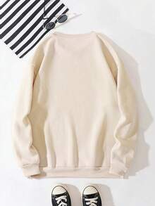 Men's Casual Solid Color Pullover Crew Neck Sweatshirt